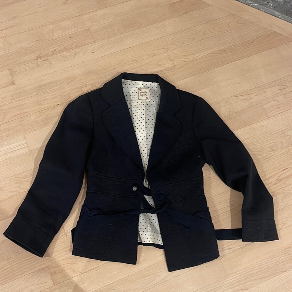 Nanette Lenore navy skirt and shit jacket set